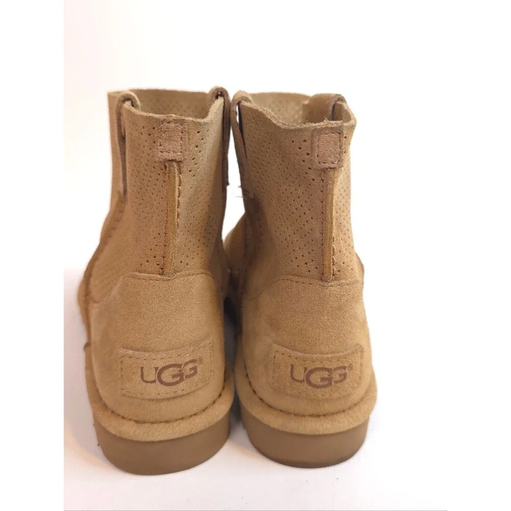 UGG Classic Unlined Mini Perf Boots Tawny Suede Perforated Women’s Size 7
